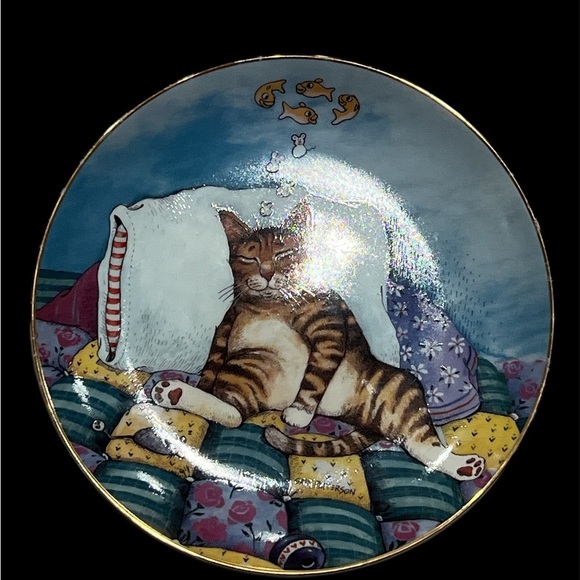 Vintage Gary Patterson cat nap plate. - Picture 2 of 2